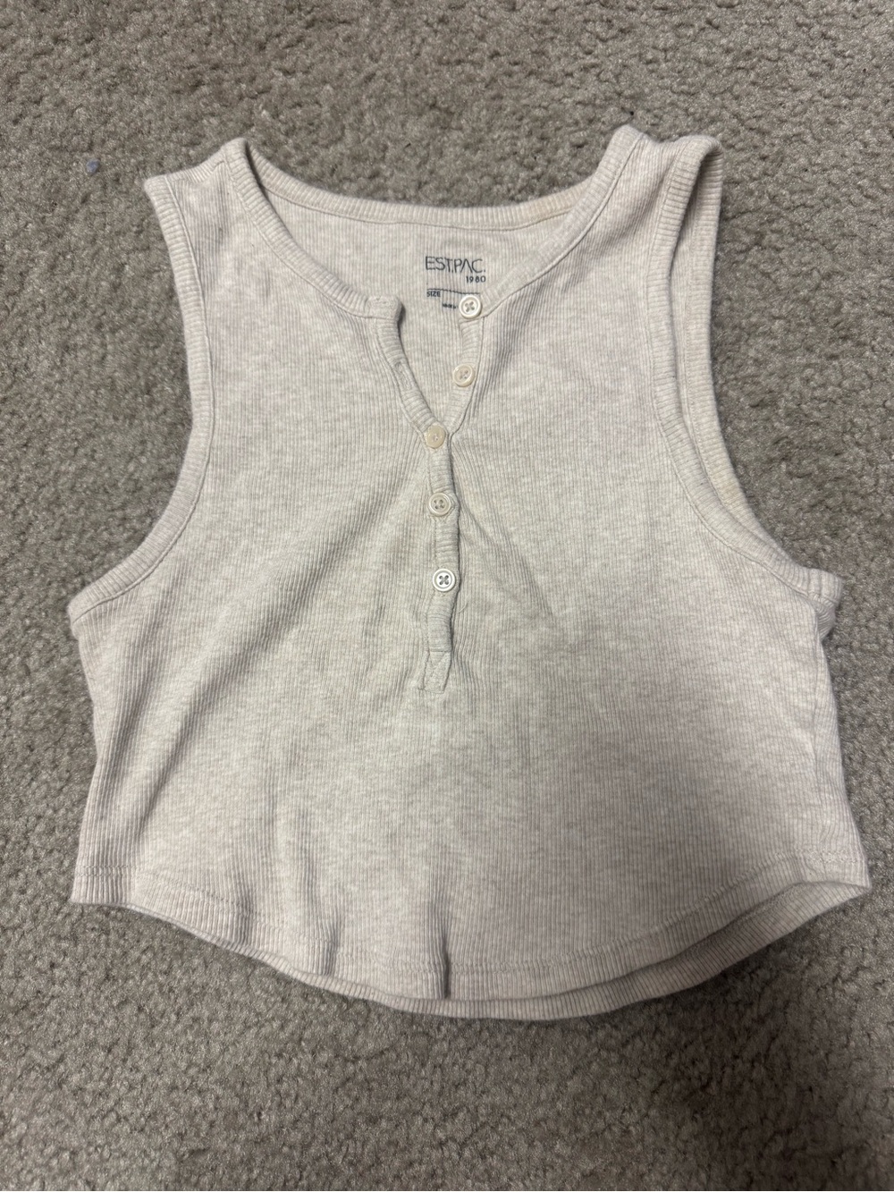 PacSun Light Beige Ribbed Cropped Tank Top